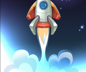 Rocket startup design background vector 02