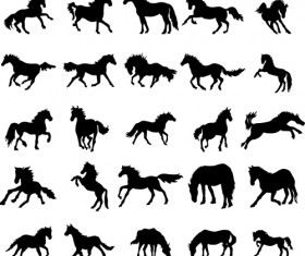 Running horse vector silhouettes 02