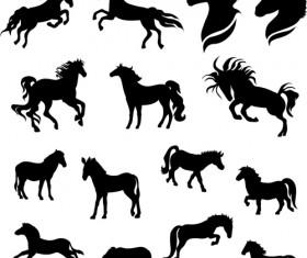 Running horse vector silhouettes 03