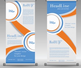 Scrolls business banners vector set 02