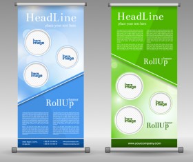 Scrolls business banners vector set 04