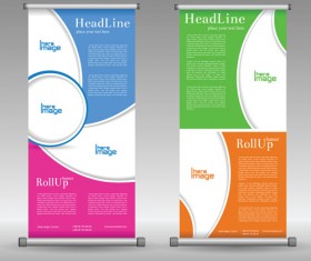 Scrolls business banners vector set 05