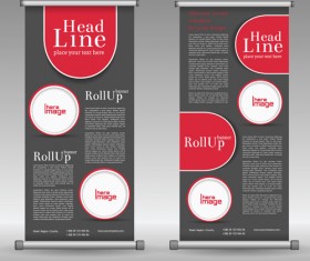 Scrolls business banners vector set 09