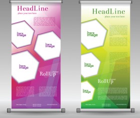 Scrolls business banners vector set 12
