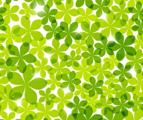 Seamless pattern with green flowers vector 02