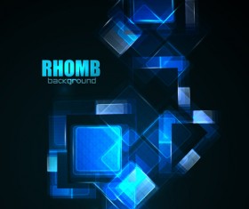 Shining neon rhomb backgrounds vector 03