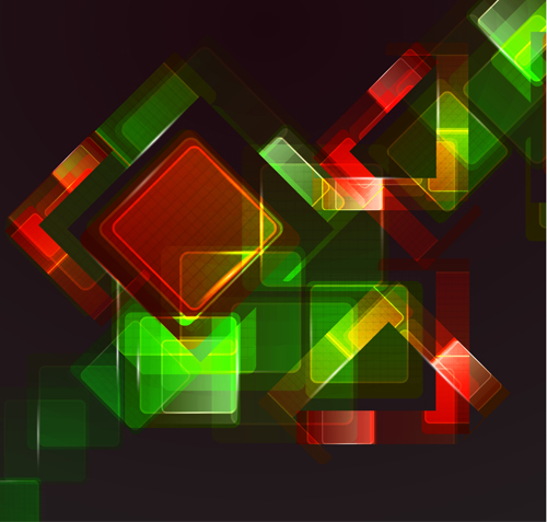 Shining neon rhomb backgrounds vector 06