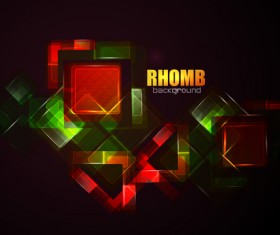 Shining neon rhomb backgrounds vector 07