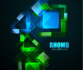 Shining neon rhomb backgrounds vector 08