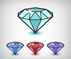 Shiny Colored Diamond Graphics Vector
