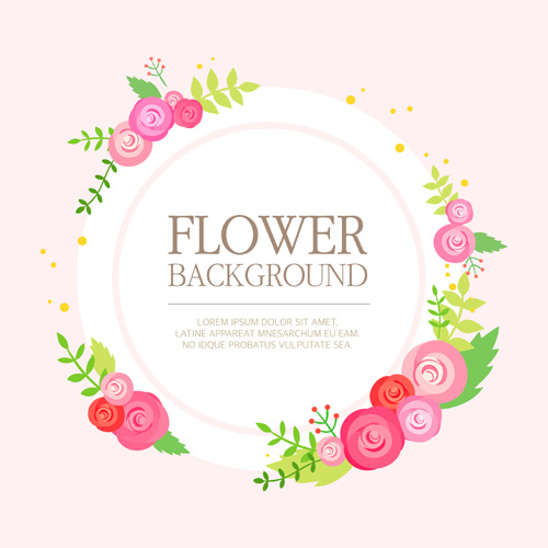 Simlpe flower frame backgrounds vector 01