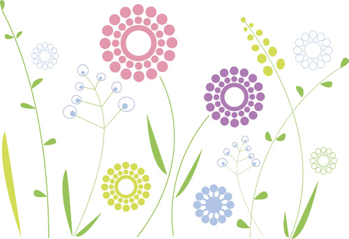Simple floral vector material