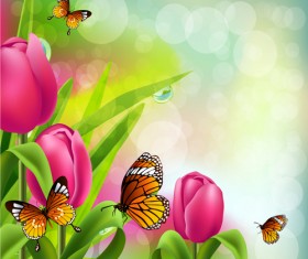 Spring flower beautiful backgrounds vectors 02