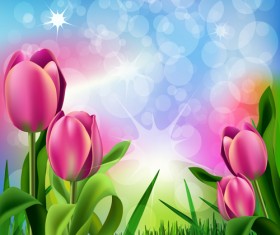 Spring flower beautiful backgrounds vectors 03