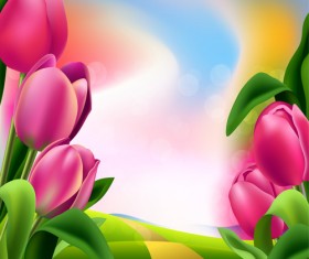 Spring flower beautiful backgrounds vectors 05