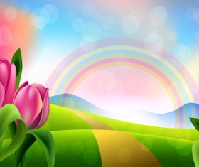 Spring flower beautiful backgrounds vectors 06