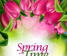 Spring flower beautiful backgrounds vectors 07