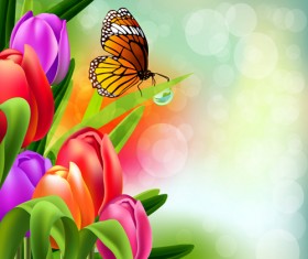 Spring flower beautiful backgrounds vectors 10