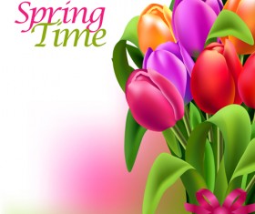 Spring flower beautiful backgrounds vectors 12