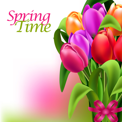 Spring flower beautiful backgrounds vectors 12