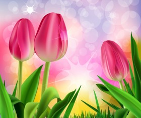 Spring flower beautiful backgrounds vectors 13
