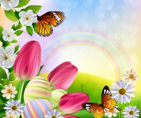 Spring flower beautiful backgrounds vectors 14