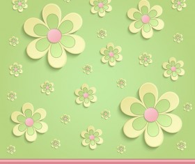 Spring paper flower background art vector 01