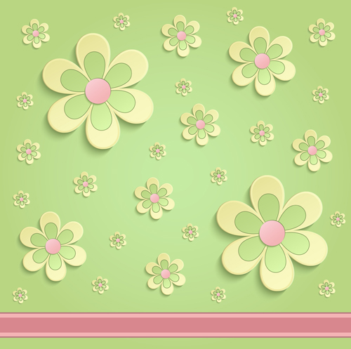 Spring paper flower background art vector 01