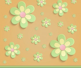 Spring paper flower background art vector 02