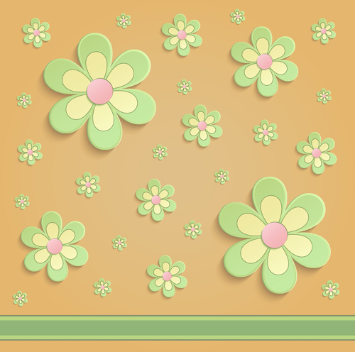 Spring paper flower background art vector 02