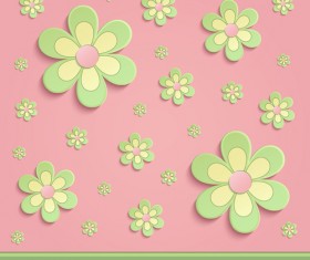 Spring paper flower background art vector 03