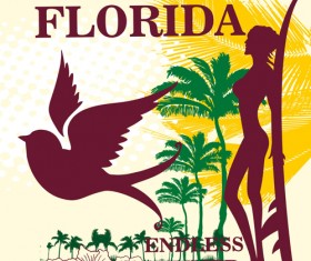 Summer holiday miami beach poster vector 01