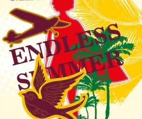 Summer holiday miami beach poster vector 06