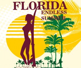 Summer holiday miami beach poster vector 08