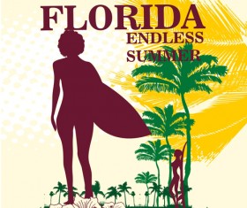 Summer holiday miami beach poster vector 09
