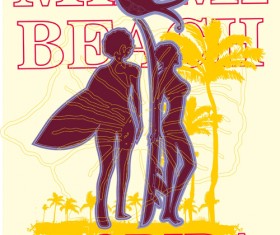 Summer holiday miami beach poster vector 13