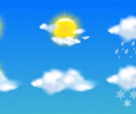 Sun with cloud and weather vector