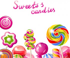 Sweets candies background vector material