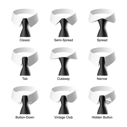 Tie collars design vector material