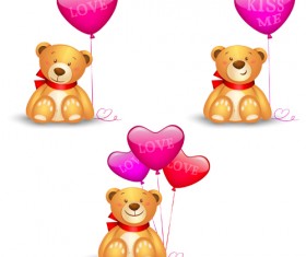 Toy bear with heart balloon vector