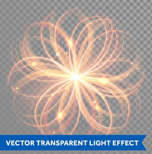 Transparent light effect illustration set vector 16