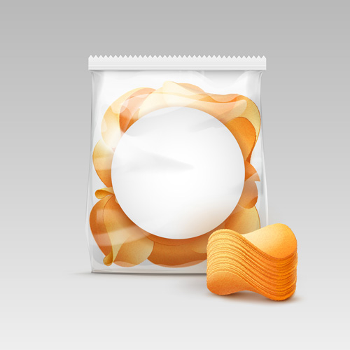 Transparent plastic bag for Package with potato crispy chips 01