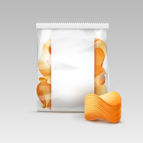 Download Transparent plastic bag for Package with potato crispy chips 03 free download