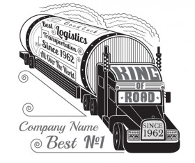 Truck silhouette with transportation logistics background vector 03