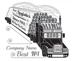 Truck silhouette with transportation logistics background vector 05