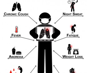 Tuberculosis with infographics vector material