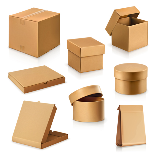 Various cardboard boxes vector