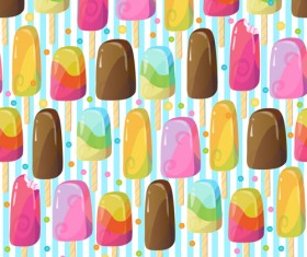 Various ice cream seamless pattern vector 02