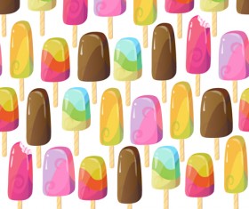 Various ice cream seamless pattern vector 03