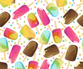Various ice cream seamless pattern vector 04